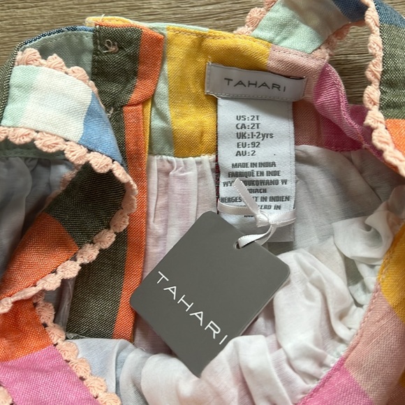 Tahari Toddler Girl Linen Rainbow Summer Dress 3T 4T 5T - Picture 5 of 5